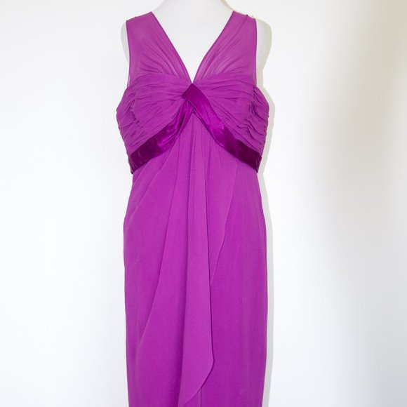 DONNA RICCO Purple Chiffon Cocktail Dress Sz 14 Medium New - Picture 1 of 4